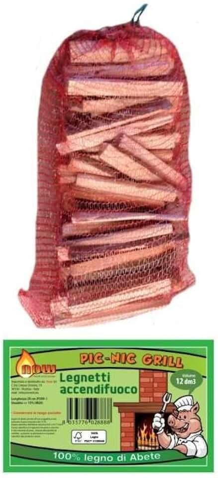 Legnetti accendifuoco 100% abete 3,2 Kg. all'origine.Kit accensione camino stufa - legna da ardere legnetti accendifuoco listelle di puro abete per camino caminetto stufa camino stufa bbq