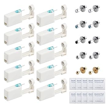 CONNECTION Pistola Orecchini,Pistola per Piercing All'orecchio,Pistola Orecchini Usa e Getta,Pistola Buchi Orecchie Asettiche Per Le Orecchie Sicurezza Pistola Piercing per Ragazze, Donna e Uomo,10Pcs