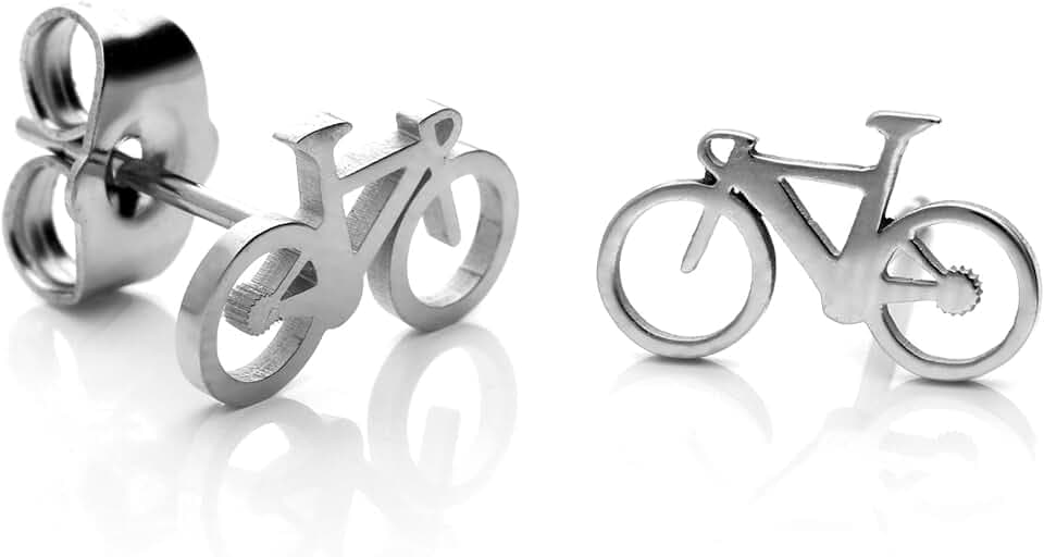 CODEONE Orecchini bici da strada | acciaio inossidabile | design artigianale sportivo | ciclismo | confezione regalo