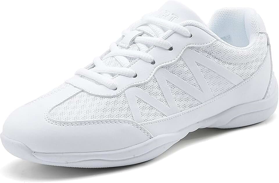 Scarpe da Ginnastica da Donna Cheerleader, da Donna, per Allenamento Atletico, Tennis, Camminata, Competizione, Bianco 28 EU