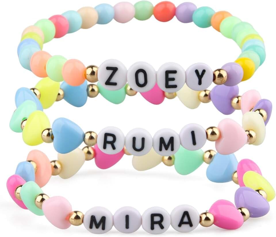 Whizmara Set di 3 Braccialetti Amicizia - Kp0p Movie Dem0n Hunters Merch Ispirato a Ru-mi, Zo-ey e Mi-ra - Bracciali con Perline Elastiche - Gadget per Cosplay, Compleanno Bambini e Regalini Festa