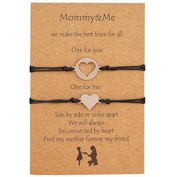 Juego de 2 pulseras para madre e hija a juego con forma de corazón, joyería, regalos de cumpleaños para madre e hija, niñas ...