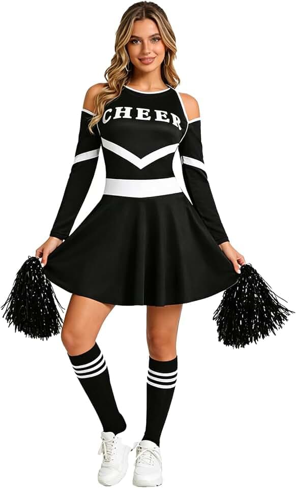ranrann Costume Cheer Leader Donna Uniforme Di Cheerleading Costume Per Allenamento E Spettacolo Set Di Calze Lunghe Uniforme Cheer Leader