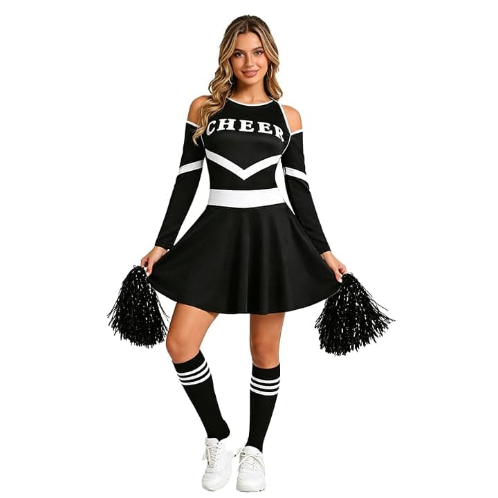 ranrann Costume Cheer Leader Donna Uniforme Di Cheerleading Costume Per Allenamento E Spettacolo Set Di Calze Lunghe Uniforme Cheer Leader