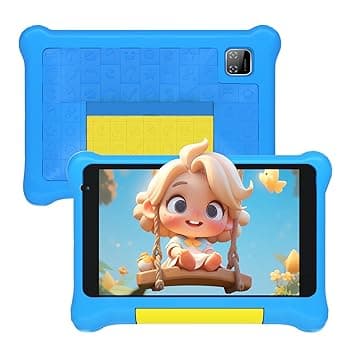 Yicty Tablet Bambini 7 Pollici Andriod 13 Tablet per Bambini Quad Core 5 GB RAM 32 GB ROM 128 GB Estensione Controllo Parentale Tablets Educativo con Custodia Antiurto (Blu)