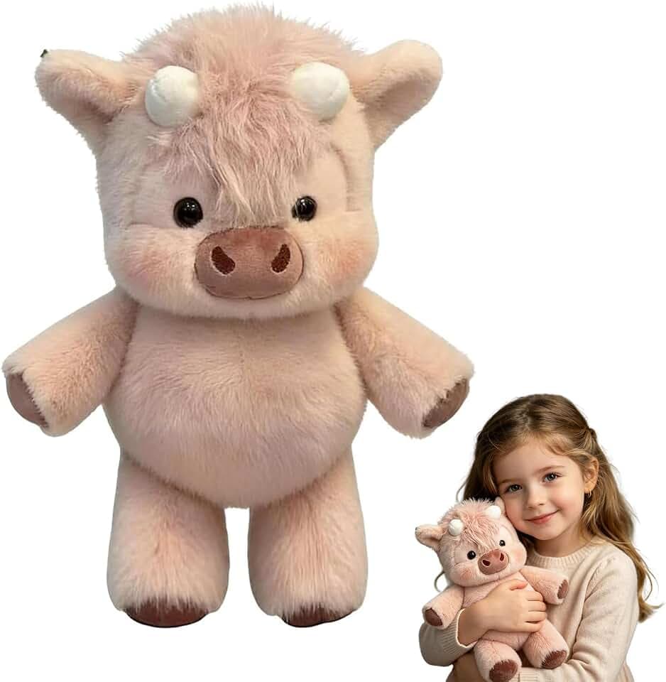 peluche che corre,45CM rosa pupazzo che corre,Morbido mucca che corre.