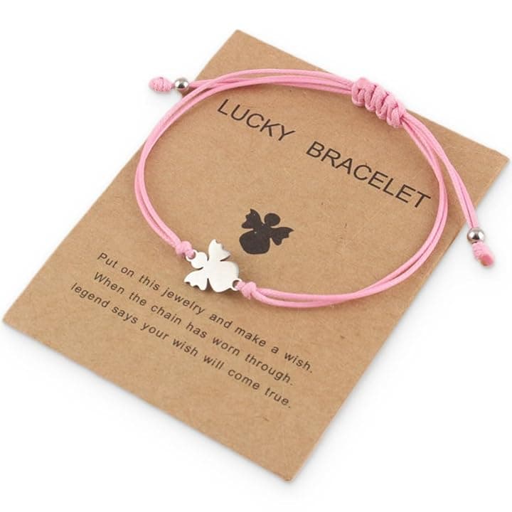 COYUN COYUN 1 Pcs Bracciale con Angelo Custode per Ragazze con Corda Intrecciata Regolabile, Regalo per Battesimo per Ragazz, Regalo di Comunione, Angelo Custode, Regalo per Ragazze