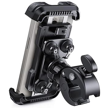Lamicall Supporto Telefono Moto Antivibrazione - [Doppio Ammortizzatore] 360° Rotazione, Universale Manubrio Supporto Cellulare Bicicletta per iPhone 17 16 15 14 13 Serie, Xiaomi, 4.7-6.8" Smartphones Global Recycled Standard