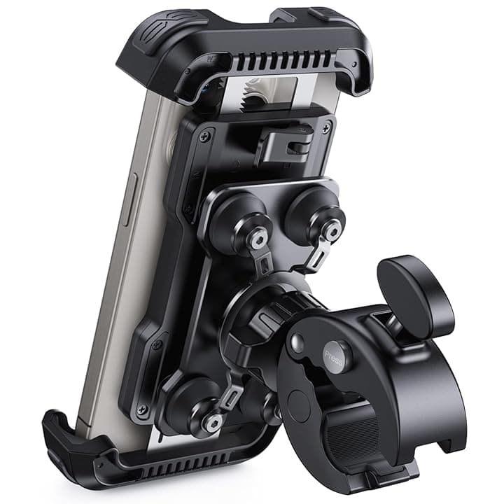 Lamicall Supporto Telefono Moto Antivibrazione - [Doppio Ammortizzatore] 360° Rotazione, Universale Manubrio Supporto Cellulare Bicicletta per iPhone 17 16 15 14 13 Serie, Xiaomi, 4.7-6.8" Smartphones Global Recycled Standard