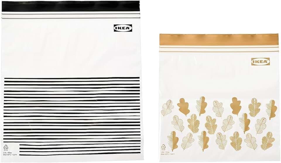 Ikea, Sacchetti richiudibili Istad, 1 confezione da 50 pezzi, 25 da 1,2 litri e 25 da 2,5 l, per freezer, qualità alimentare, colore viola, plastica, Grey