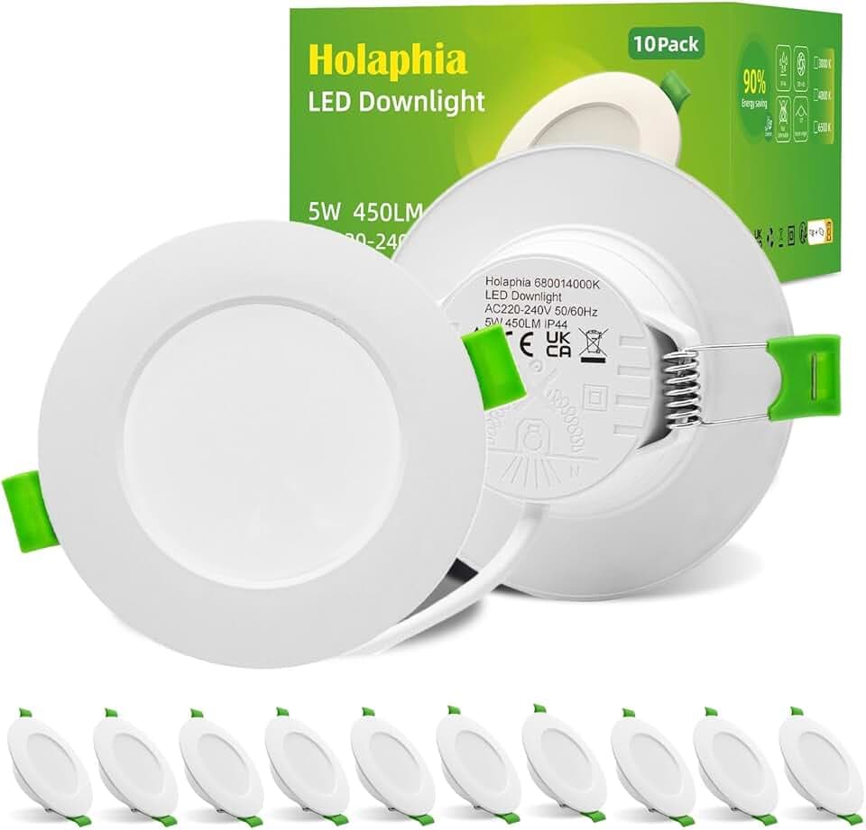 Faretti LED da Incasso per Cartongesso 5W 450LM Luce Naturale 4000K, IP44 Faretto LED Soffitto Incasso Cartongesso foro 70-90MM, AC220-240V, Set di 10