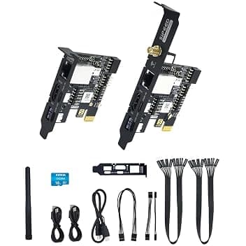 youyeetoo Sipeed NanoKVM Mini Remote Control Operations Maintenance Server, 1TOPS NPU 1GHz C906 RISC-V Linux Single Board Computer (versione PCIE) (con PoE (kit da 16 GB)