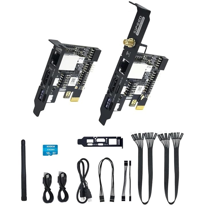 youyeetoo Sipeed NanoKVM Mini Remote Control Operations Maintenance Server, 1TOPS NPU 1GHz C906 RISC-V Linux Single Board Computer (versione PCIE) (con PoE (kit da 16 GB)