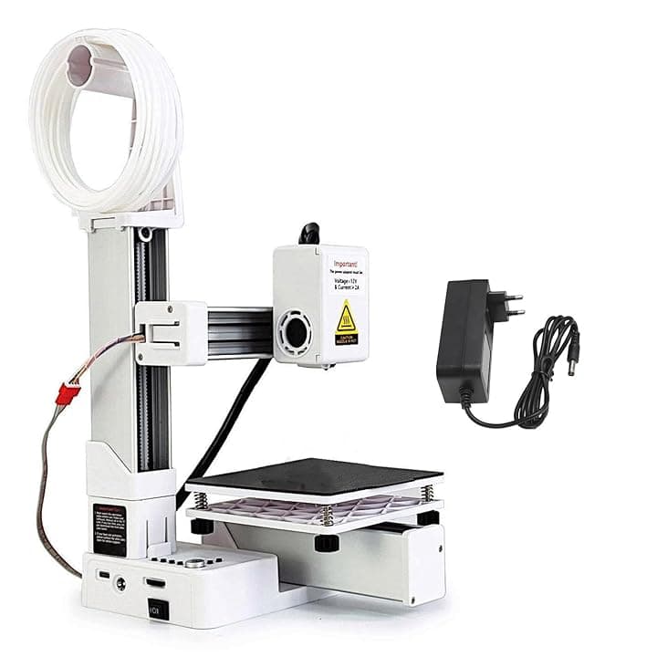 Stampante 3D per Principianti Facile da Usare per Principianti Compatta con Dimensioni di Stampa Mm Filamento TPU PLA Ad Alta Risoluzione da 0,05 Mm (WHITE)