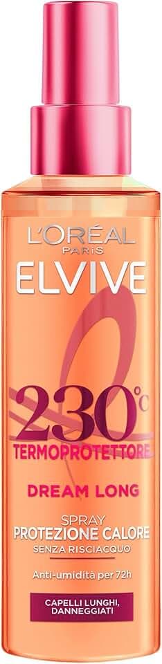 L'Oréal Paris Elvive Dream Long Spray termoprotettore per capelli lunghi e danneggiati protegge i tuoi capelli dal calore e blocca l'umidità