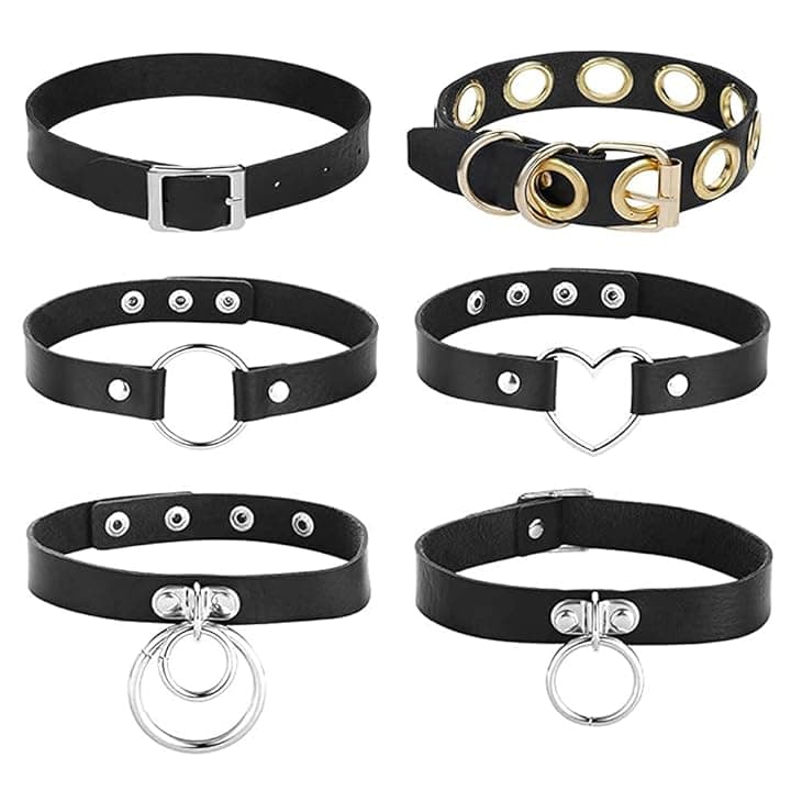 NOCHME Choker Gothic, Regolabile Pu Necklace Collana Girocollo In Pelle Da Uomo E Donna, Gotico, Punk, Goth, Rock,Cuore Per Donne, Uomini, Ragazze, Nero