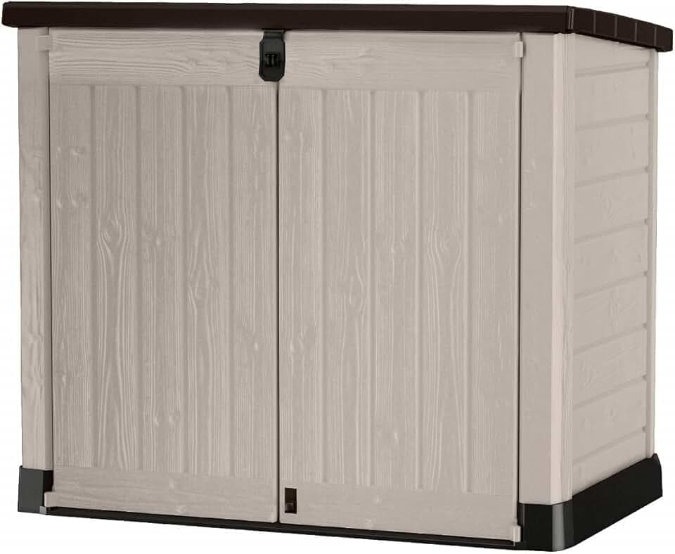 Keter Porta Attrezzi da giardino Store It Out Pro, Finitura Effetto Legno, Beige/Marrone, 145X82X125H cm