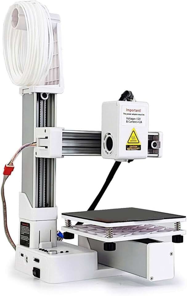 Stampante 3D per Principianti Facile da Usare per Principianti Compatta con Dimensioni di Stampa Mm Filamento TPU PLA Ad Alta Risoluzione da 0,05 Mm (WHITE)