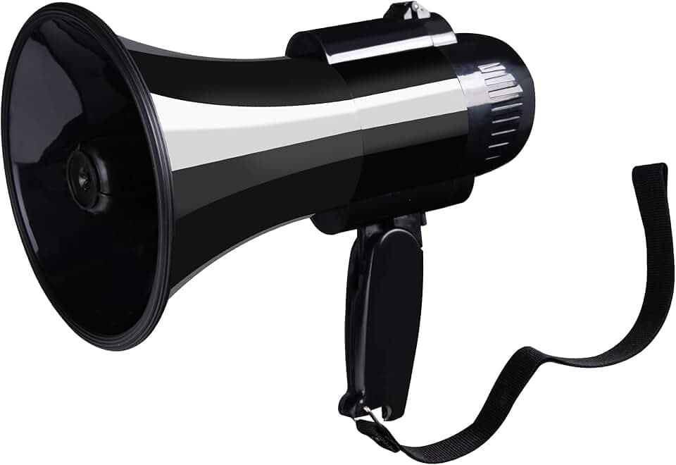 MyMealivos Megafono Portatile da 30w con Sirena E Registrazione da 240 Secondi, Copertura di Proiezione Video Fino A 700 Metri con Controllo del Volume