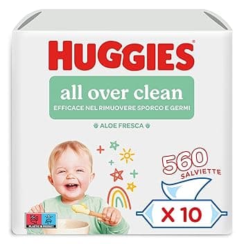 Huggies All Over Clean Salviette Umidificate per Bambini, 10 Pacchi da 56 Pezzi