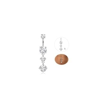 YADOCA 14G Piercing Ombelico Titanio Argento/Oro CZ Cuore Farfalla Lacrima Pendenti Ombelico Piercing Gioielli ClimeCo Certified