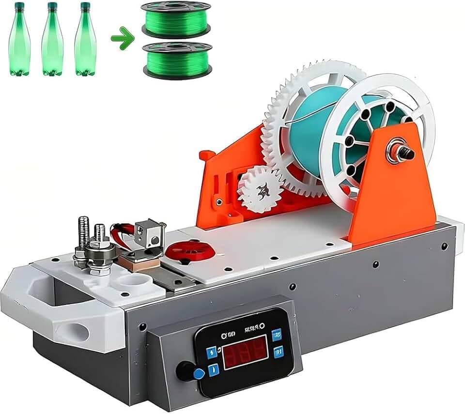 Macchina estrusore di filamento per stampante 3D da tavolo, riciclatore di bottiglie in PET con controllo digitale della temperatura - Crea il tuo filamento per il fai da te, la casa, le piccole imp
