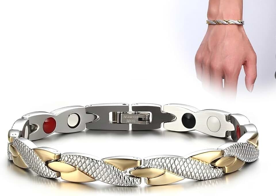 XUZOPIM XUZOPIM Bracelet in Titanio per il Dolore, Pattino Drago, Bracelet Terapetico Magnetico per Uomini