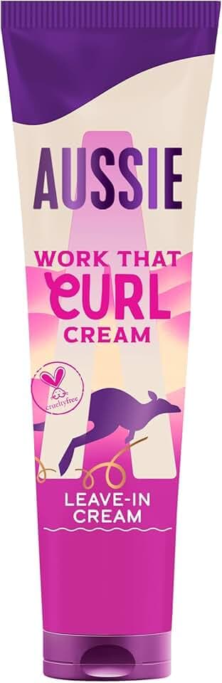 Aussie Work That Curl Crema Ricci 160ml, Crema Senza Risciacquo per Definire e Idratare Capelli Mossi e Ricci, Infusa con Olio di Cocco, Vegana e Cruelty-Free