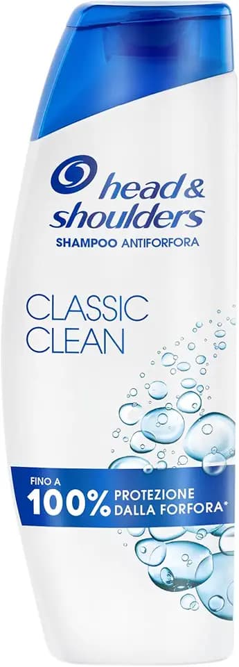 Head & Shoulders Classic Clean Shampoo Antiforfora 250ml per Uso Quotidiano. Fino al 100% Protezione dalla Forfora. Clinicamente Testato. Per Tutti i Tipi di Cute e Capelli. Sensazione di Freschezza