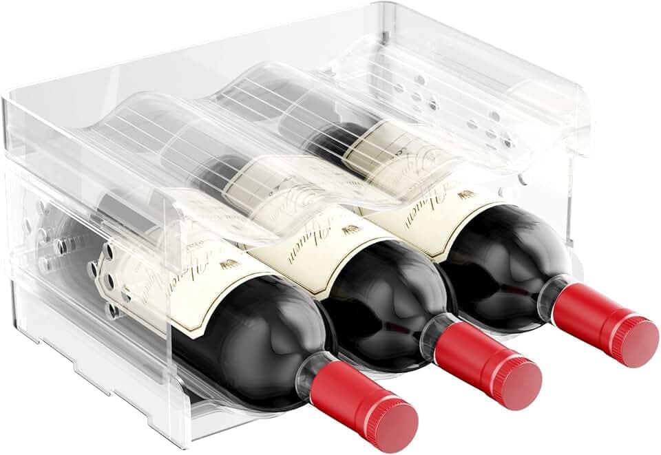 Relota 2Pcs Portabottiglie in Plastica Vino e Acqua, Impilabile Verticale