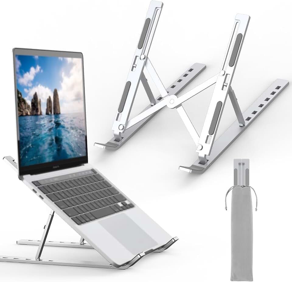 GRIFEMA Supporto PC Portatile e Laptop Regolabile, Rialzo Pieghevole Recycled Claim Standard Blended