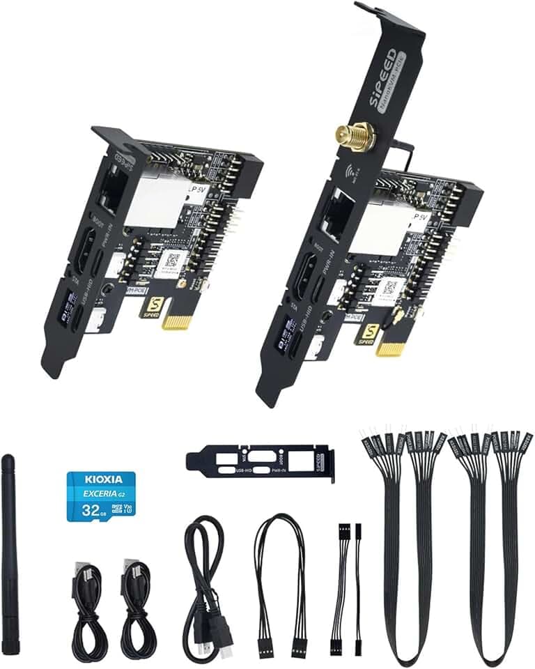 youyeetoo Sipeed NanoKVM Mini Remote Control Operations Server Maintenance Server, 1TOPS NPU 1GHz C906 RISC-V Linux Single Board Computer (versione PCIE) (kit basice)