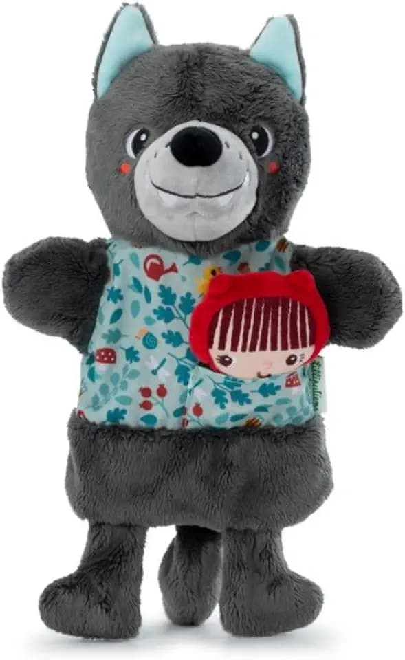 LILLIPUTIENS - Marionetta da Mano Louis Il Lupo - Giocattolo interattivo per Bambini - Ideale per raccontare storie Divertenti e rivisitare la Famosa fiaba - Stimola l’immaginazione - dai 2 Anni