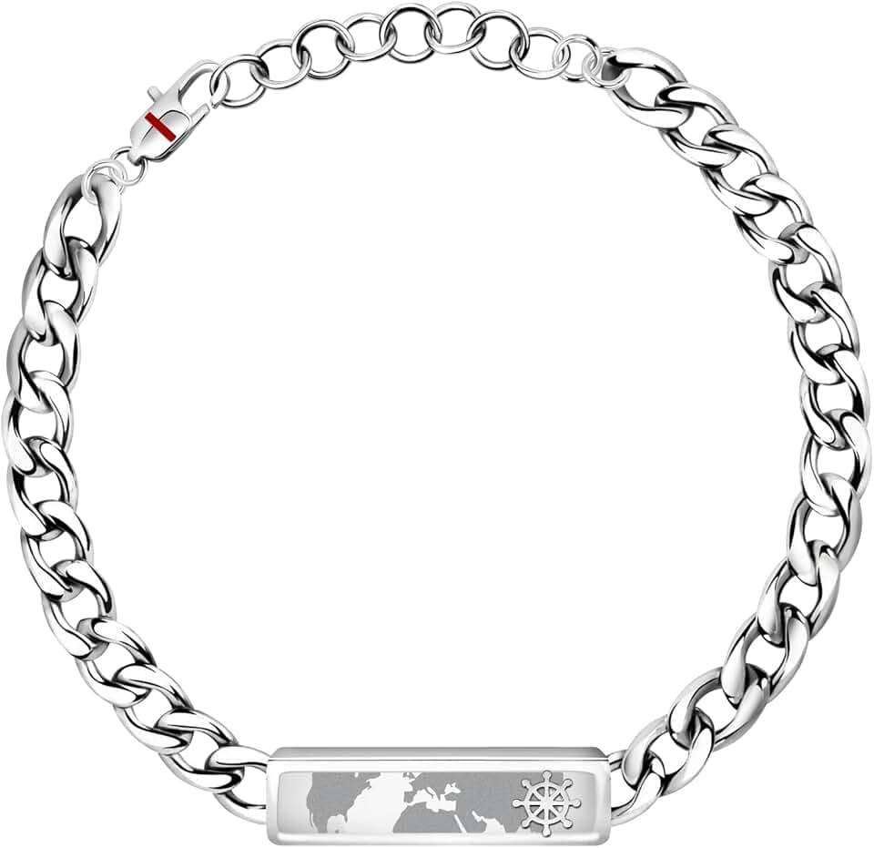 Sector No Limits Bracciale da uomo, collezione marina, in acciaio inox, SAGJ18, 22 cm, acciaio inossidabile, 22 cm, Acciaio inossidabile