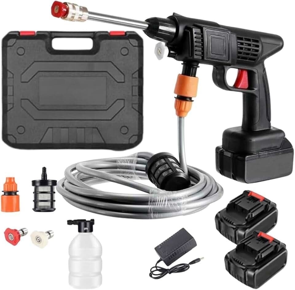 Idropulitrice Portatile a Doppia Batteria 48V Max | 90 Bar di Pressione con Ugello Multispruzzo 6 in 1