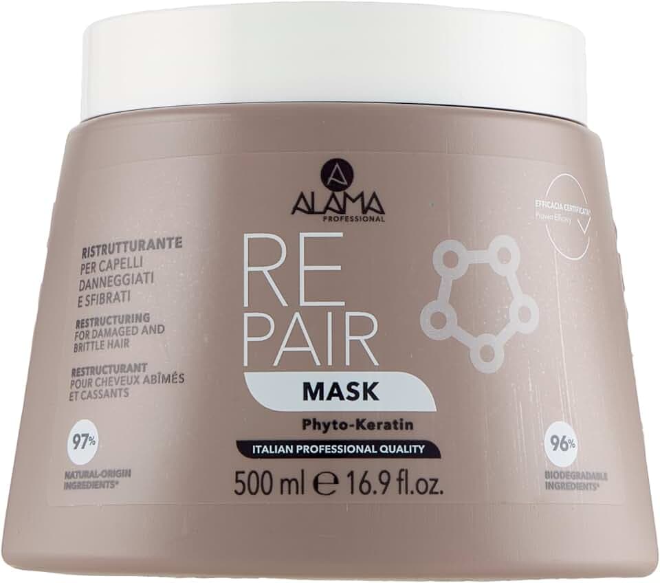 Alama Professional Repair Maschera Ristrutturante per Capelli Danneggiati e Sfibrati, 500 Millilitri