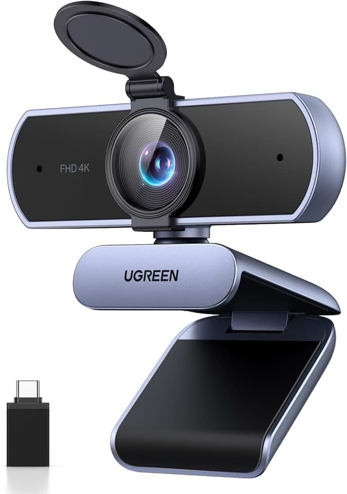 UGREEN Webcam 4K 30FPS Ultra HD Webcam USB per computer Messa a fuoco fissa Plug and Play per Windows MacOS Linux Streaming Youtube Skype Call Video Zoom Video Conferenze ClimatePartner certified