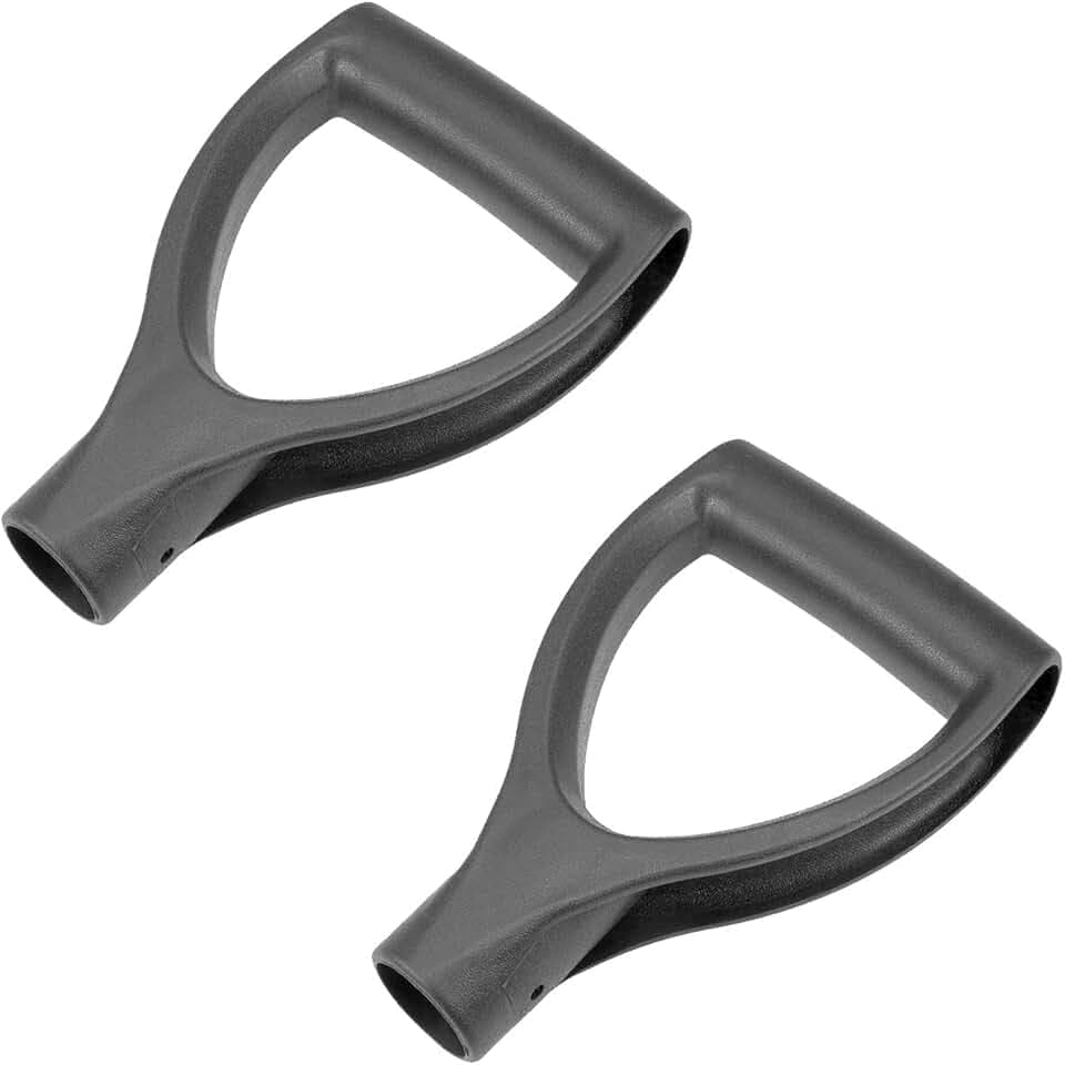 2 pezzi a forma di D in acciaio manico in plastica impugnatura pala maniglia di ricambio vanghe forchette per giardino rimozione neve scavare raking strumento nero