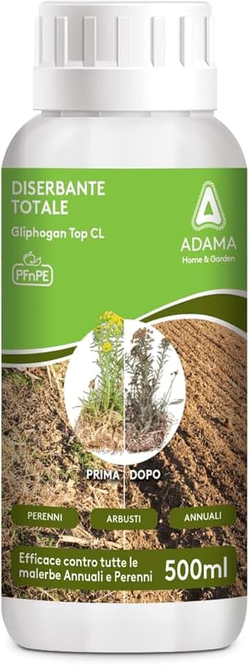 0.5 L Diserbante Premium Top Totale Erbicida Glifosate No Patentino Sistemico Seccatutto Post Emergenza