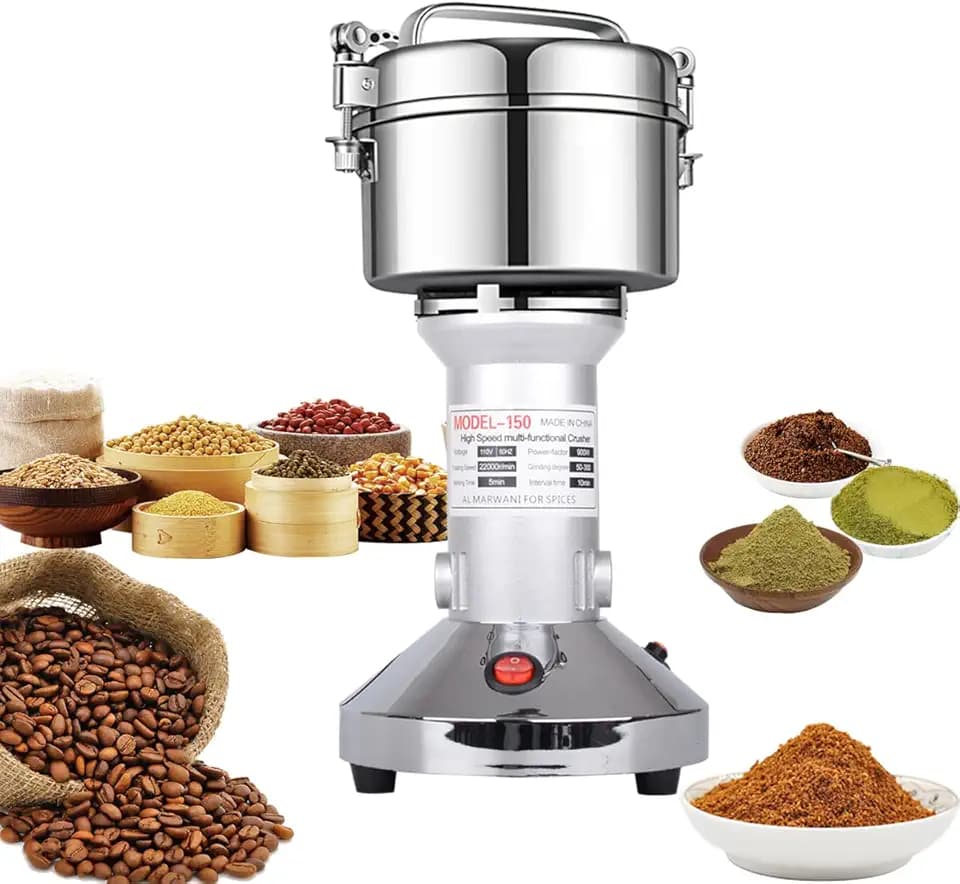 LEJIEYIN Mulino per Cereali 150g Grinder Elettrico 22000RPM Speed Cereali Grinder Acciaio Inossidabile Macina Cereali Elettrica Mulino Elettrico per Farina/Grano/Cereali Secchi/Erba/Spezie