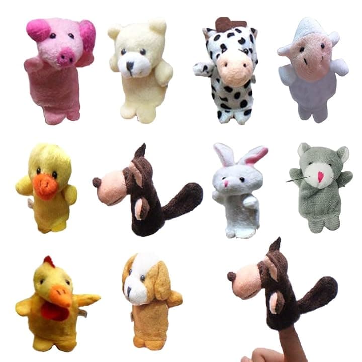 JEYORZY 10 Pezzi Marionette da Mano,Animali Pupazzetti Dita Set,Burattini a Dito,Giocattoli Educativi per Bambini,per Compleanno Party e Regali per Bambini e Bambine