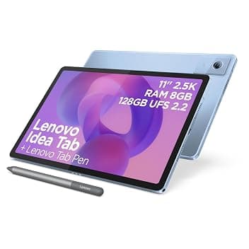 Lenovo Idea Tab Tablet 11" 2.5K (2560x1600) 90Hz IPS, 8GB RAM, 128GB, WiFi, Lenovo Tab Pen Inclusa, MediaTek Dimensity 6300, Android 15, Ideale per Studio, Appunti e Intrattenimento
