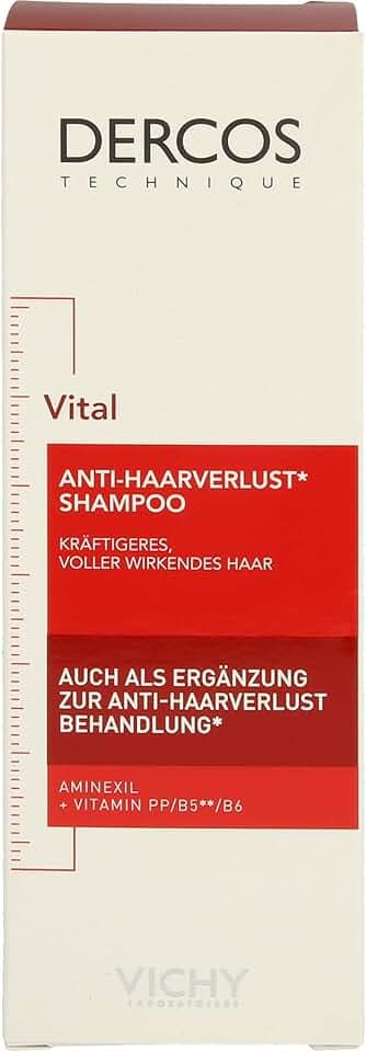 Vichy Dercos, Shampoo Energizzante, Per Tutti i Tipi di Capelli, Azione Anti-Caduta, Capelli Sani e Forti, Arricchito con Aminexil e Niacinamide