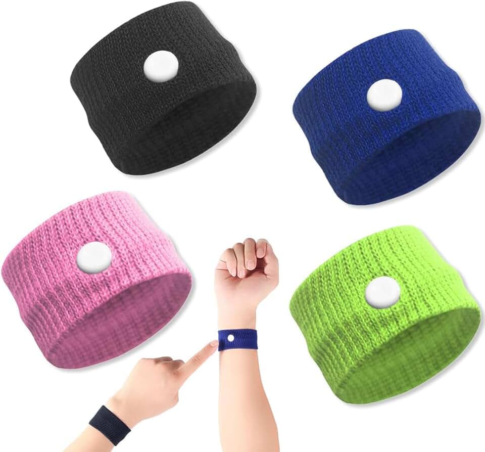 EODKSE EODKSE 4 Braccialetti Antinausea per Bambini e Adulti, con Digitopressione Anti-malessere per Alleviare la Nausea, per Cinetosi e Mal di Testa,