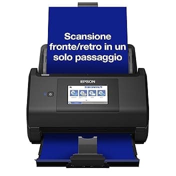 Scanner Epson WorkForce ES-580W, scanner di file (scansione senza PC, da 35 a 70 immagini al minuto, fino a DIN A4, scansione fronte-retro in un unico passaggio, allineamento automatico) Taglia unica