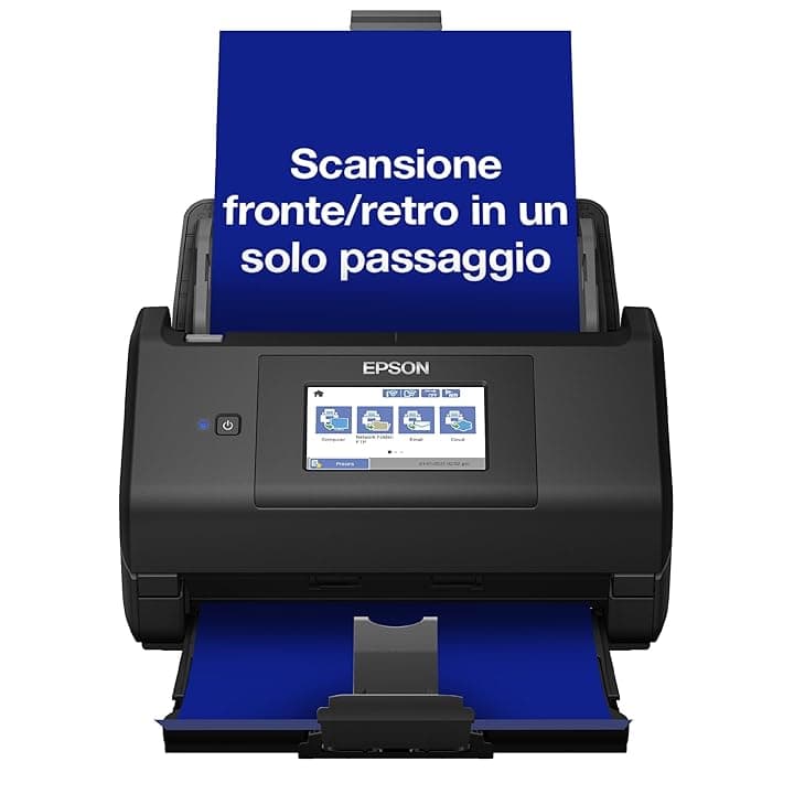 Scanner Epson WorkForce ES-580W, scanner di file (scansione senza PC, da 35 a 70 immagini al minuto, fino a DIN A4, scansione fronte-retro in un unico passaggio, allineamento automatico) Taglia unica