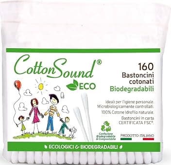COTTON SOUND ECO Bastoncini Cotonati Busta 1 confezione x 160 Pezzi