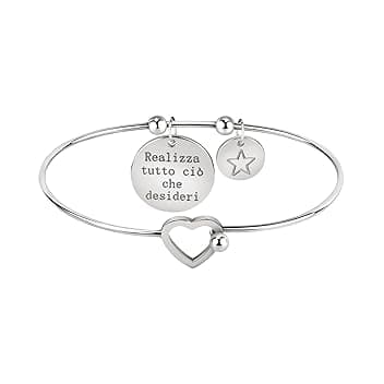 Bluespirit Bracciale da donna, Collezione GOOD VIBES, in Acciaio,Idee regalo - P.31R505000800, Pensiero per Amica, Fidanzata, Moglie, Realizza i tuoi desideri
