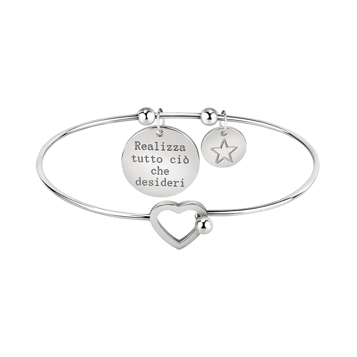 Bluespirit Bracciale da donna, Collezione GOOD VIBES, in Acciaio,Idee regalo - P.31R505000800, Pensiero per Amica, Fidanzata, Moglie, Realizza i tuoi desideri