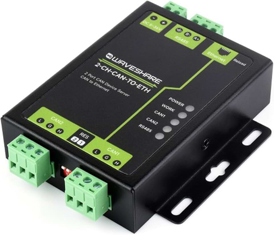 TUOPUONE Grado industriale 2-Ch CAN a Ethernet Server 2-Ch CAN + RS485 + porta Ethernet Supporta CAN Repeater/CAN a RS485 Dual Socket Custodia in lega di alluminio Supporto da parete